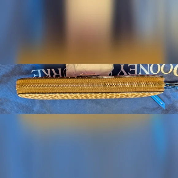 Dooney and Bourke Beacon Woven/Vachetta Tote Set in FRENCH BLUE - Picture 8 of 14